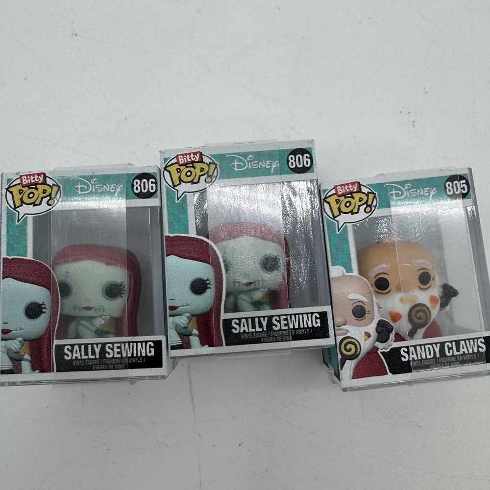 Funko Bitty Pop Nightmare Before Christmas Lot 3 Sally Sandy Claws NWT